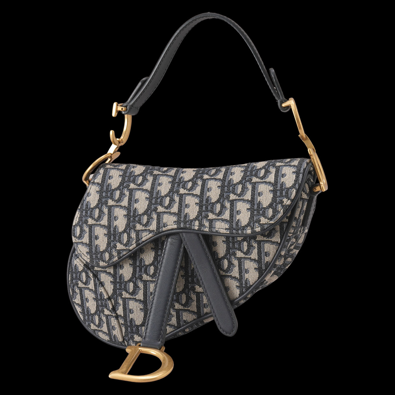CHRISTIAN DIOR(USED)디올 오블리크 새들백 미니 & 자수스트랩